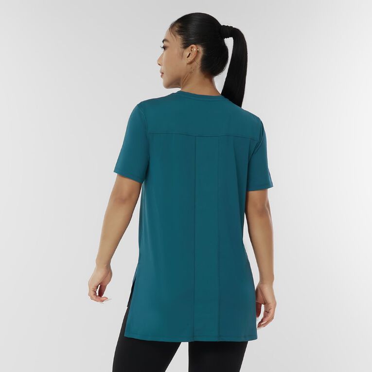 Active Intent Women's Active Mesh Panel Tee, Green Dark, hi-res