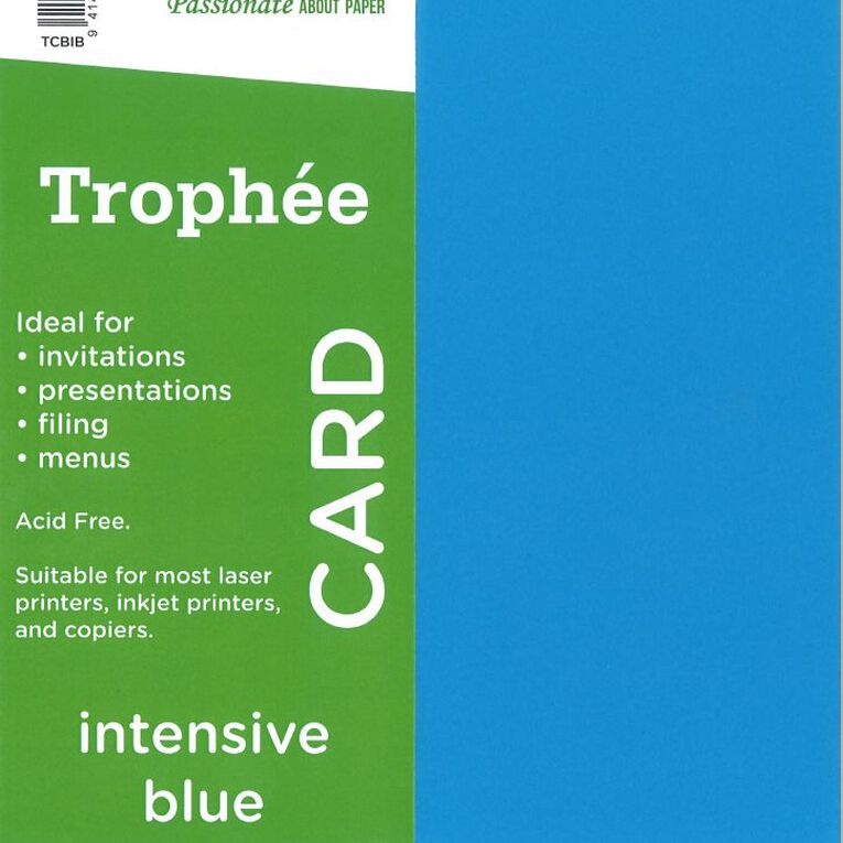 Trophee Card 160gsm 100 Pack Intensive Blue A4