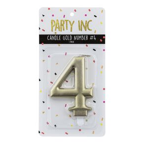 Party Inc Candle Number #4 Gold