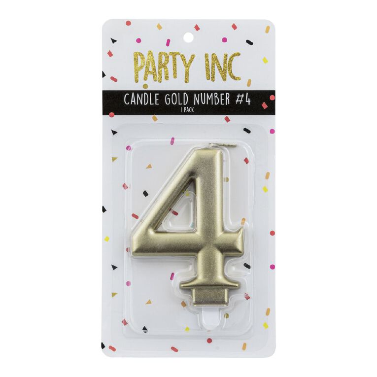 Party Inc Candle Number #4 Gold, , hi-res