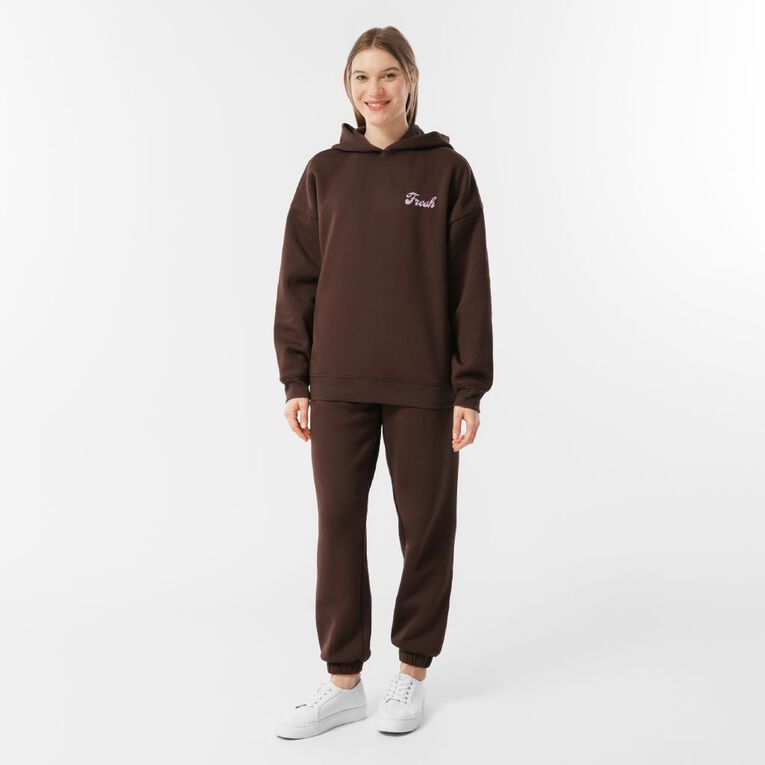 H&H Women's Fresh Fleece Trackpants, Brown Dark, hi-res