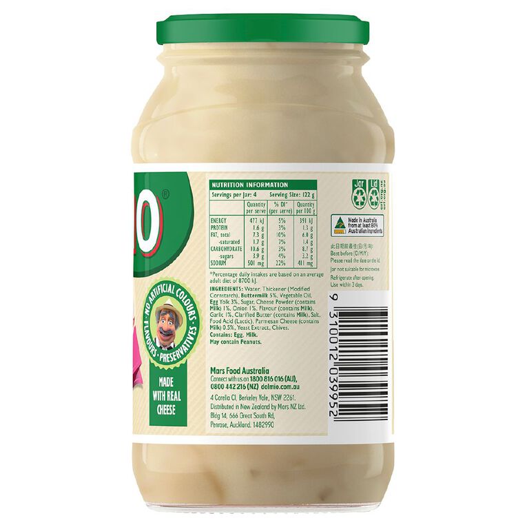 Dolmio Creamy Carbonara Pasta Sauce Jar 490g, , hi-res