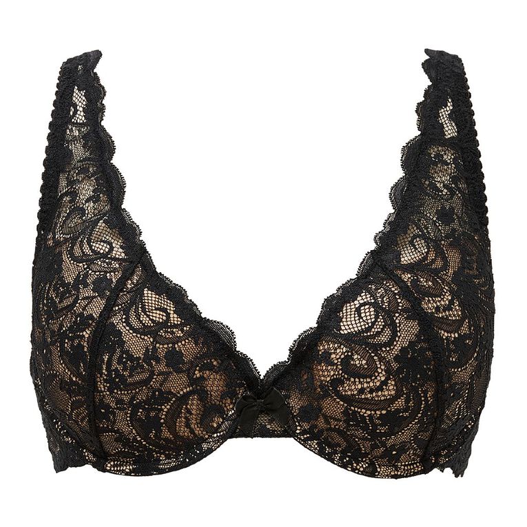 H&H Women's Florence Contour Bra, Black, hi-res