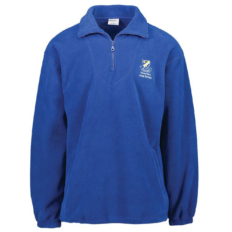 Schooltex Onewhero Area School Polar Fleece Top with Embroidery, Royal, hi-res