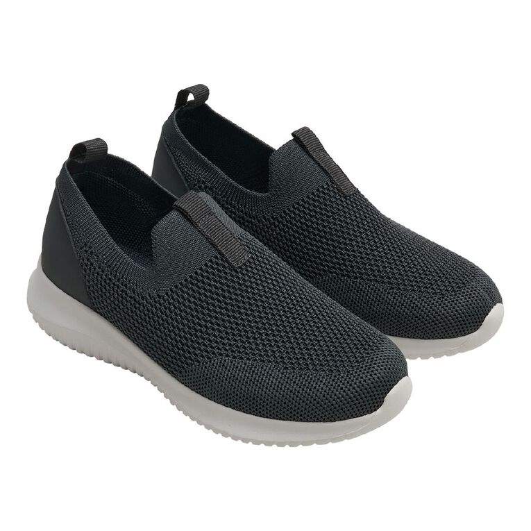 Active Intent Senior Kids' Terry Trainers, Grey Light, hi-res