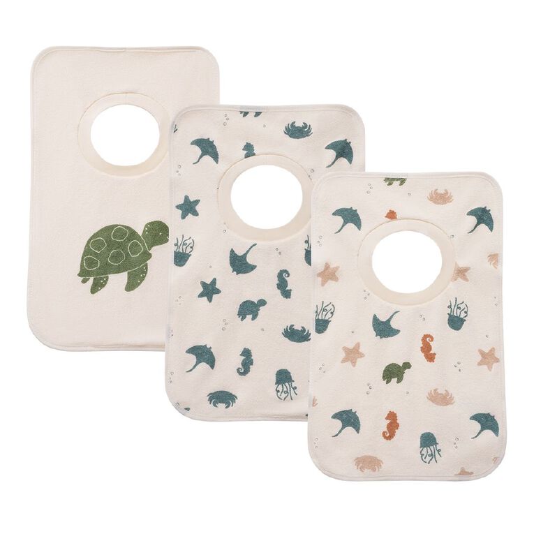 Young Original Baby Popover Bibs 3 Pack, Cream SEA, hi-res