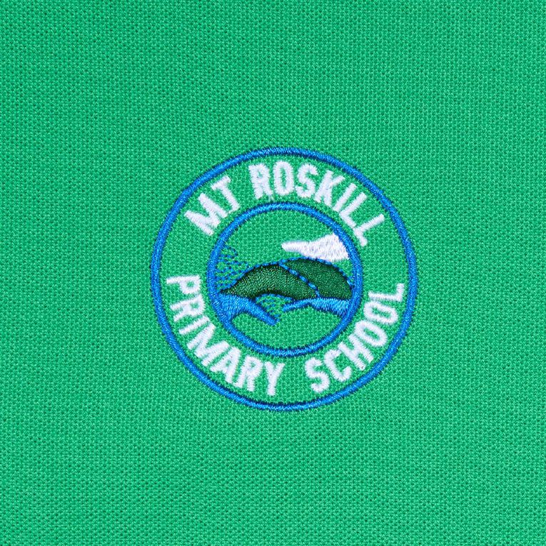 Schooltex Mt Roskill Primary Short Sleeve Polo with Embroidery, Emerald, hi-res