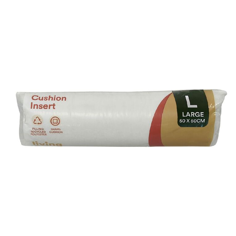 Living & Co Cushion Insert White 50cm x 50cm, , hi-res