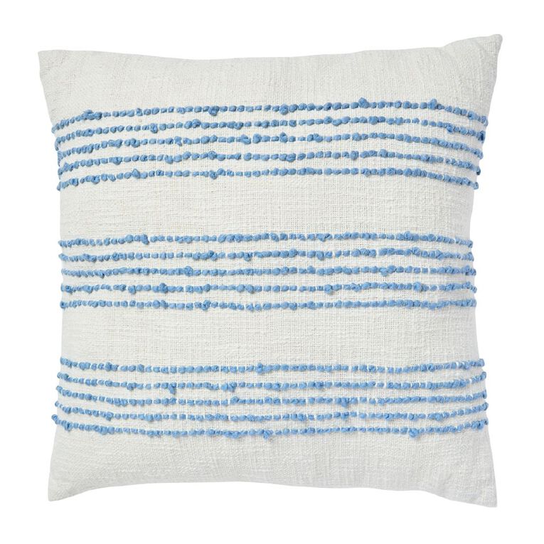 Living & Co Cushion Stripe Blue 45cm x 45cm, , hi-res