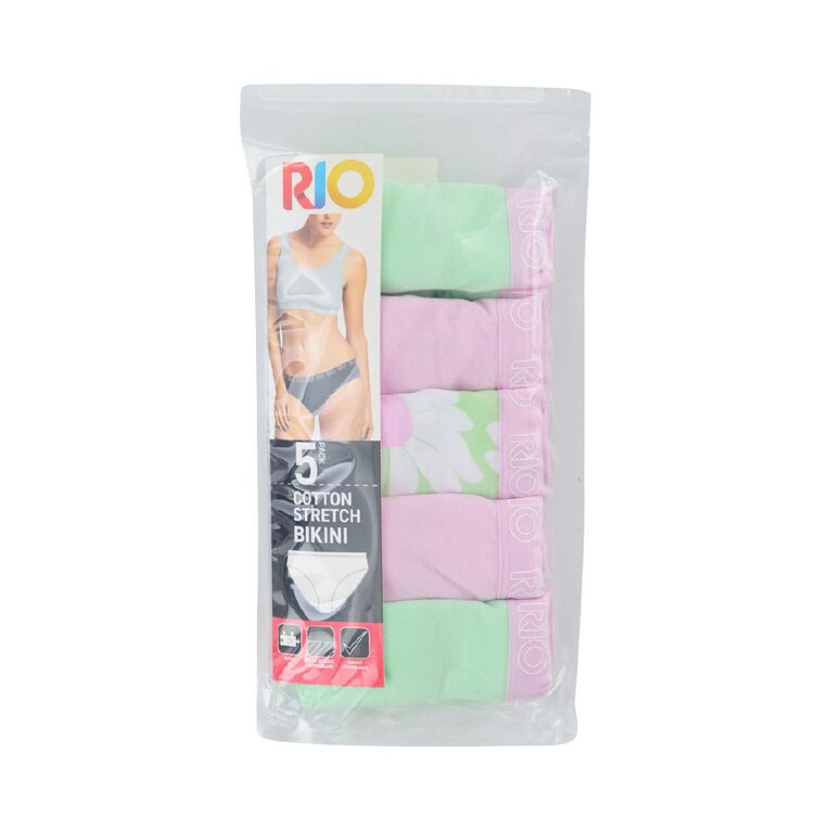 Rio Women's Bikini Briefs 5 Pack, Green Light, hi-res