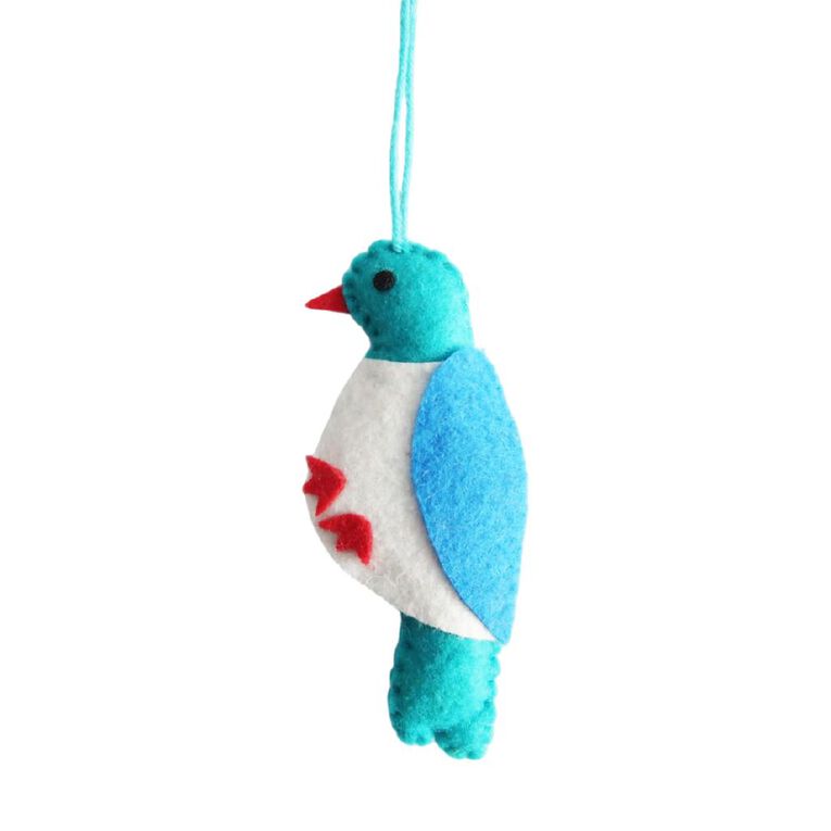 Wonderland Felt Hanging Ornament Wood Pigeon 12cm, , hi-res