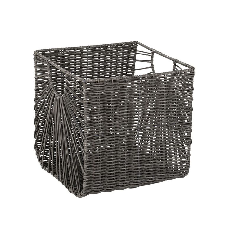 Living & Co Basket Open Weave Square L Brown Mid, , hi-res