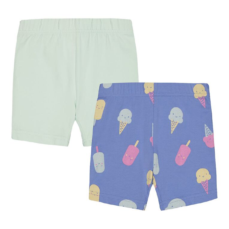 Young Original Toddler Bike Shorts 2 Pack Blue Light ICECREAM The