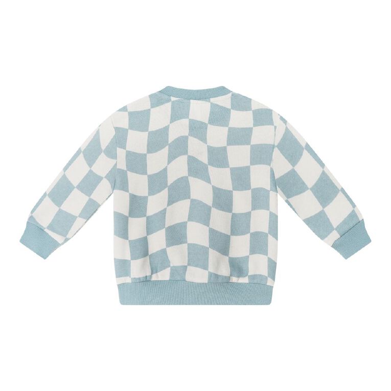 Young Original Babies' Printed Crew Sweatshirt, Blue Light, hi-res