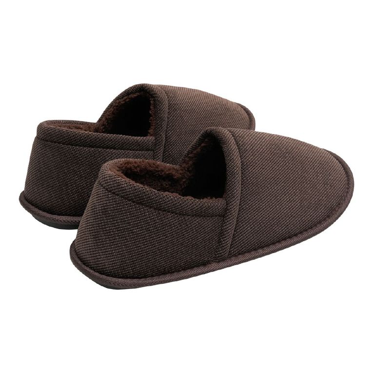 H&H Men's Joel Closed Back Slippers, Brown, hi-res