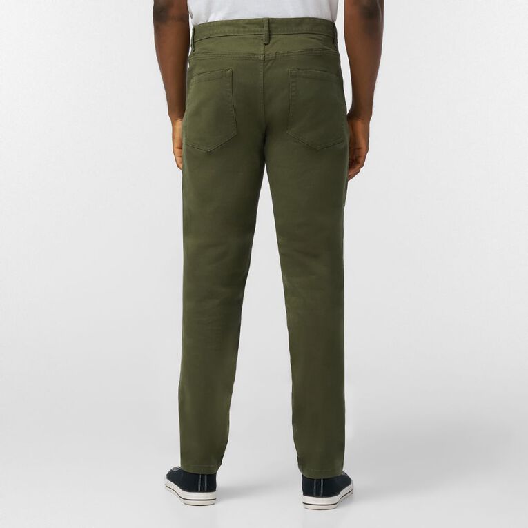 H&H Men's coloured tapered jeans, Green Dark, hi-res