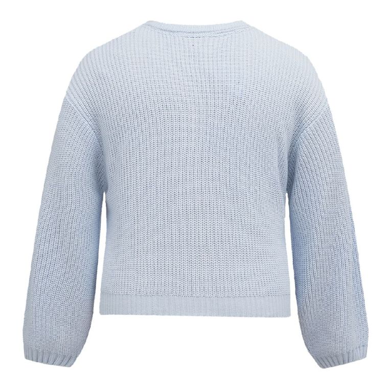 H&H Plus Women's Chunky Cardigan, Blue Light, hi-res