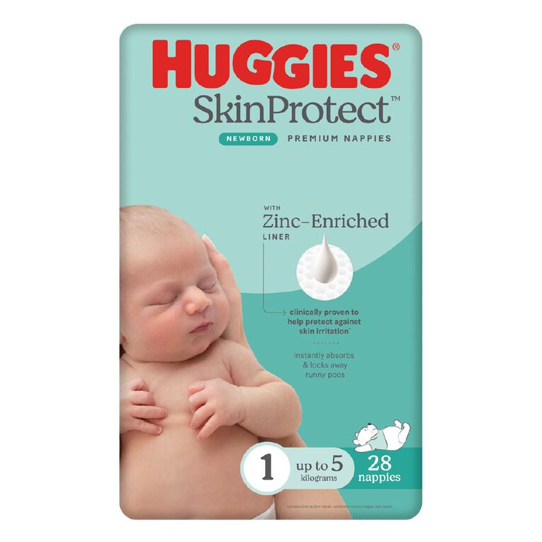 Huggies Newborn Nappies up to 5kg Size 1 28 Pack, , hi-res