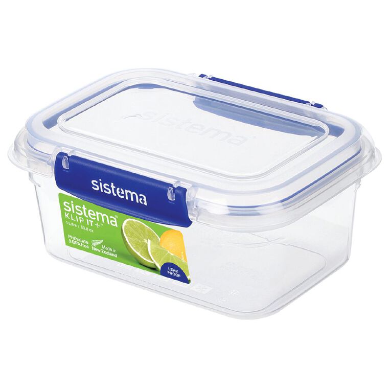 Sistema Klip It Plus Rectangular Container Blue 1L, , hi-res