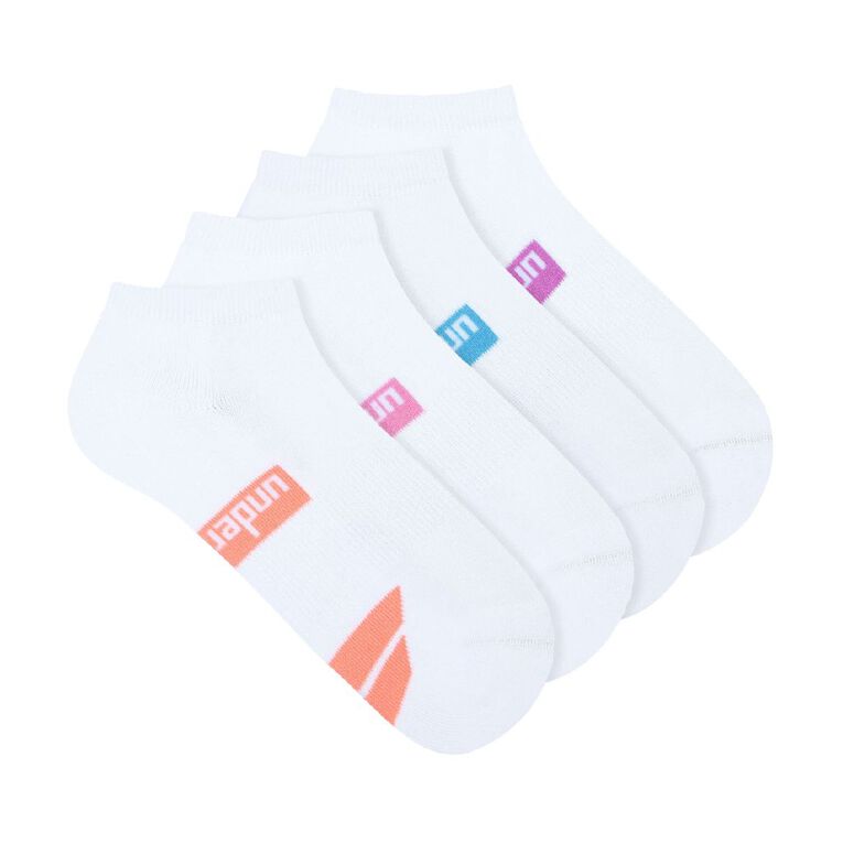 Underworks Women's Low Cut Sport Socks 4 Pack, White3, hi-res