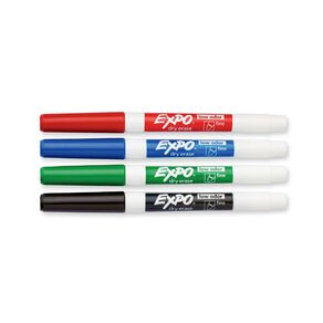 Expo Whiteboard Marker Fine Tip Assorted 4 Pack