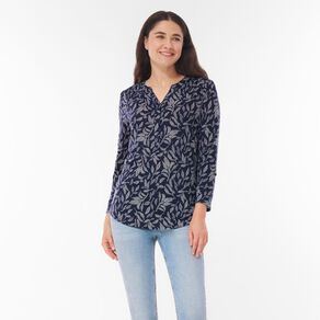 H&H Women's 3/4 Sleeve Henley Top