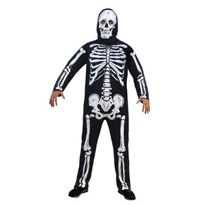 Scarehouse Adults' Skeleton Costume Medium Black/White Medium