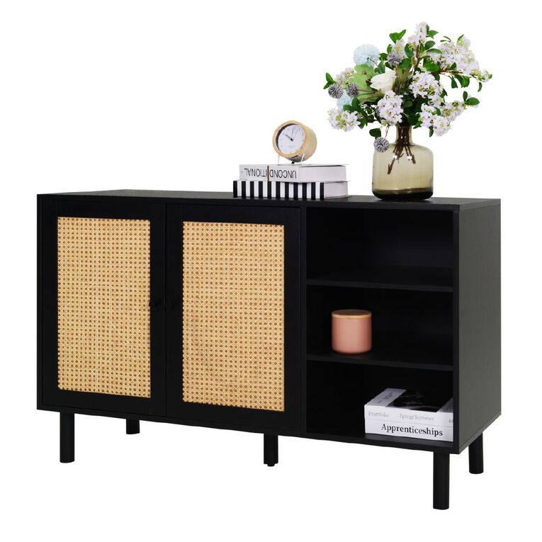 Living & Co Malta Buffet Unit Black, , hi-res