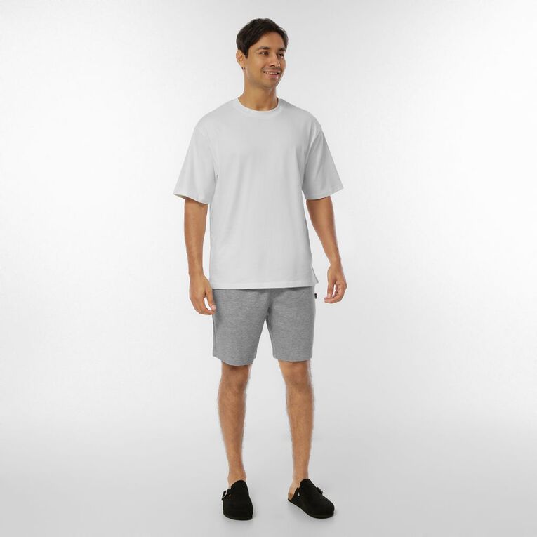 H&H Men's Plain Knit Shorts, Grey Marle, hi-res