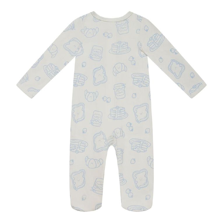 Young Original Babies' Zip-Thru Footed All-in-One, Cream COCONT MLK, hi-res