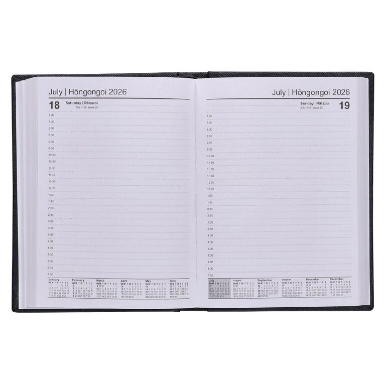 WS 2026 Diary A6 Date to Page Black, , hi-res