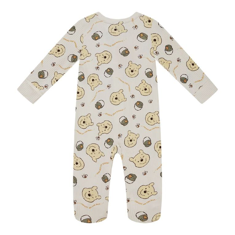 Winnie the Pooh Babies' 2 Way Zip All in One, Cream, hi-res