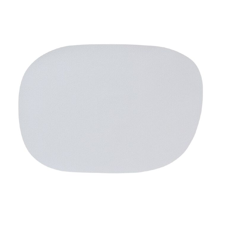 Living & Co Faux Leather Oval Placemat Grey, , hi-res