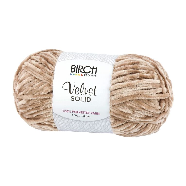 Birch Velvet Yarn 100% Polyester 100G Mushroom, , hi-res