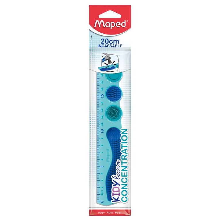 Maped Kidy Learn Concentration Ruler 20cm Blue, , hi-res
