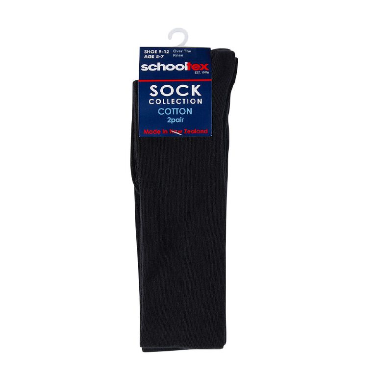 Schooltex Over the Knee Socks 2 Pack, Black, hi-res