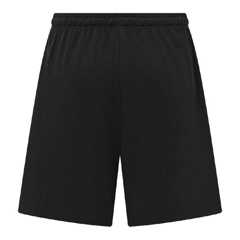 H&H Men's Knit Pyjama Shorts, Black, hi-res