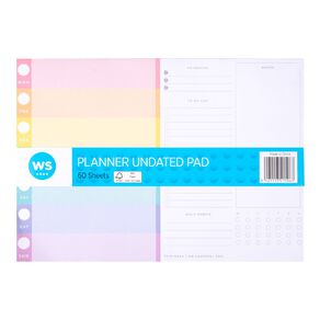 WS Undated Planner Pad Multi-Coloured