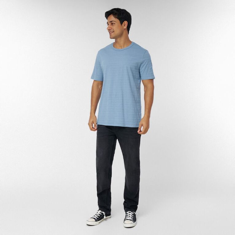 H&H Men's Regular Textured Tee, Blue Mid, hi-res