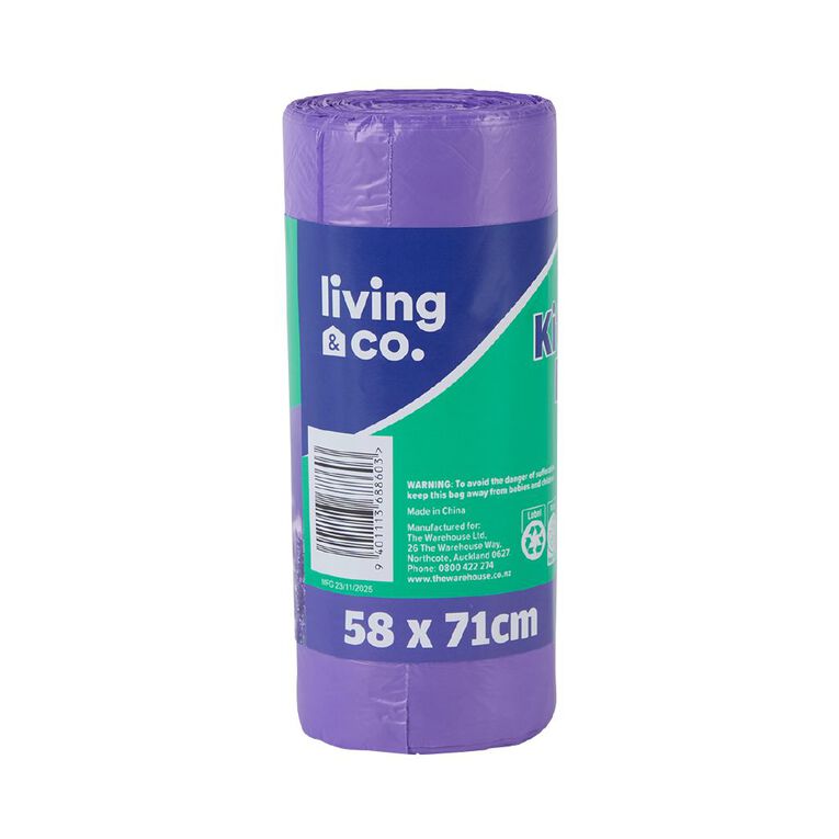 Living & Co Lavender Scented Kitchen Tidy Bag 35L 25 Pack