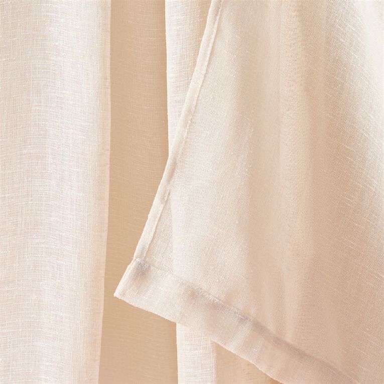Living & Co Oslo Voile Curtains Natural 90-180cm Wide/160cm Drop, , hi-res
