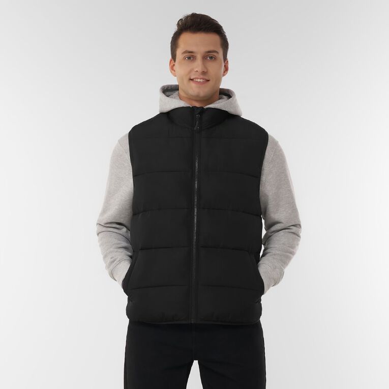 H&H Men's Puffer Vest, Black, hi-res
