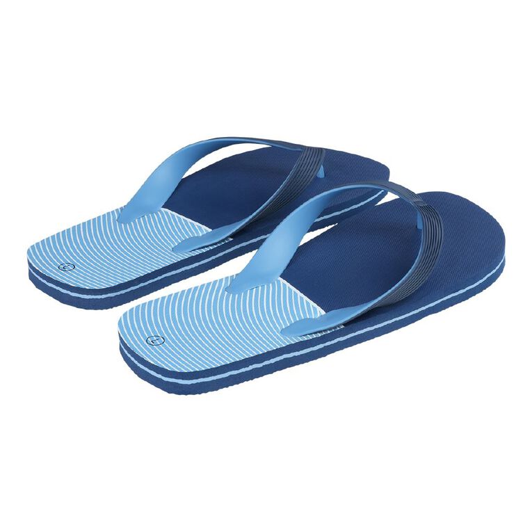 H&H Men's Double Plug Jandals, Blue, hi-res