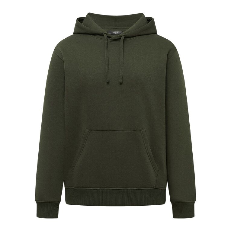 H&H Men's Plain Hoodie Sweatshirt, Green Dark, hi-res