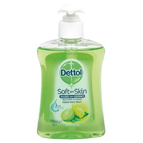 Dettol Liquid Lemon & Lime Hand Wash Soap Pump 250ml