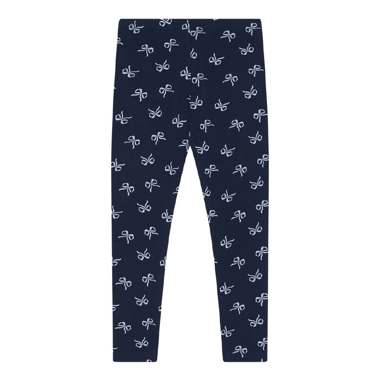 Young Original All Over Print Leggings, Blue Dark BOWS, hi-res