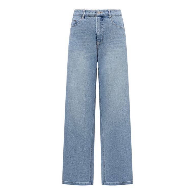 H&H Women's High Rise Wide Leg Jeans AR, Denim Light, hi-res