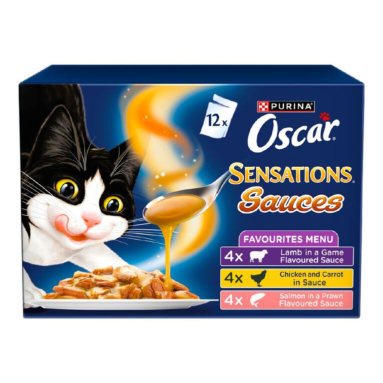 Oscar Sensations Sauces Favourites Menu Wet Cat Food 12 x 85g, , hi-res