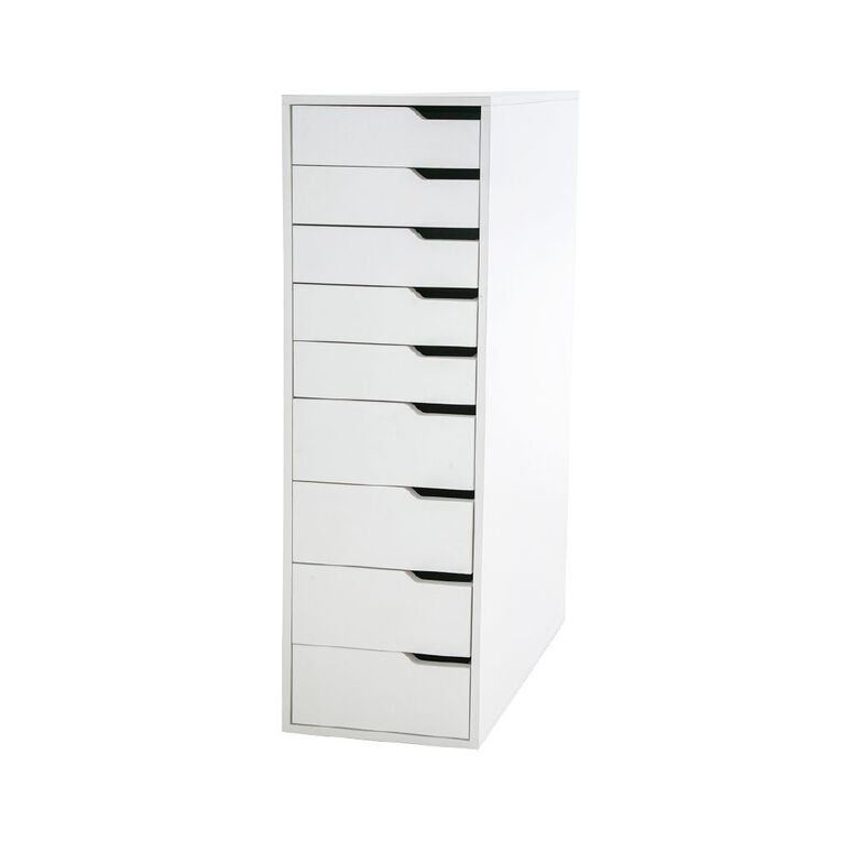 Living & Co Hael 9 Drawer Unit White, , hi-res
