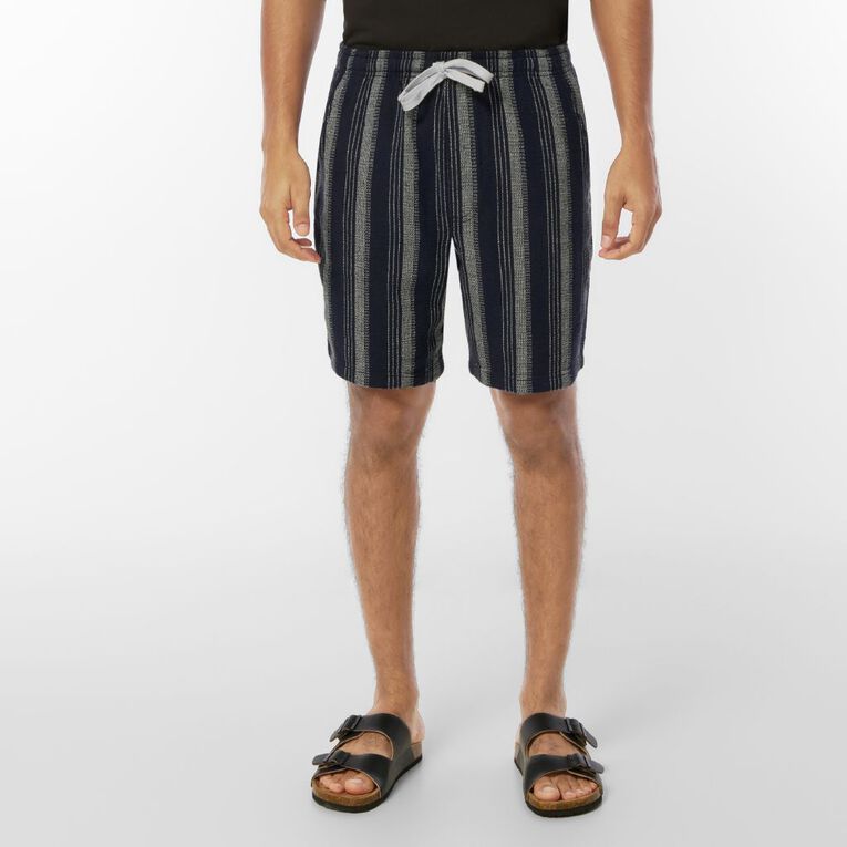 H&H Men's Textured Shorts, Navy, hi-res